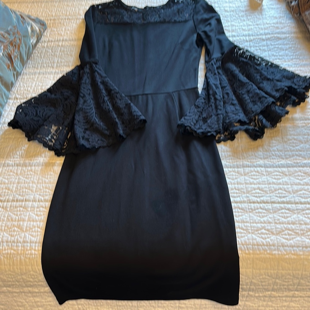Black dress with lace detail